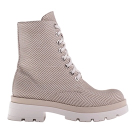 Marco Shoes Stivali in tessuto di cotone naturale beige