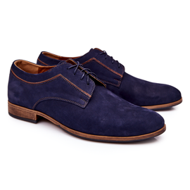 Bednarek Polish Shoes Scarpe in pelle nabuk Bednarek 684 Blu navy marrone
