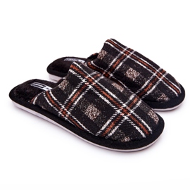 WJ1 Pantofole Whisper a quadri marroni caldi da uomo beige marrone