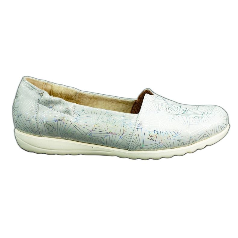Saway Ballerine da donna in pelle 2107 bianca multicolore