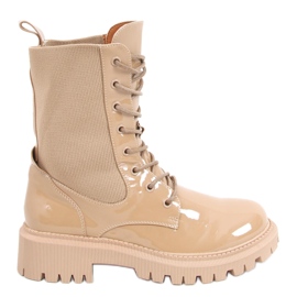 Stivali militari con tomaia a calzino Sanna Khaki beige