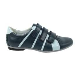 Scarpe in pelle Mido in pelle per velcro blu navy mido
