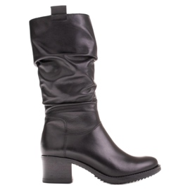 Marco Shoes Stivali in pelle nera 0812b-001-3 nero