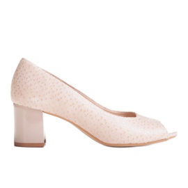 Marco Shoes Sandali Marco beige con tacco stabile