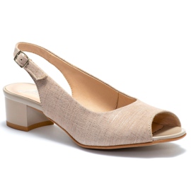 Marco Shoes Sandali beige 0891P con plaid argento