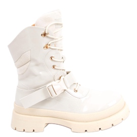 Stivali Jens Beige verniciati militari