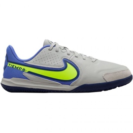 Nike Tiempo Legend 9 Academy Ic Jr DA1329 075 scarpe da calcio verde, blu, grigio/argento sfumature di grigio