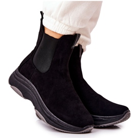 WS1 Stivali neri con plateau in pelle scamosciata Nicci nero