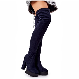 WS1 Stivali sopra il ginocchio in pelle scamosciata Blu navy Fillis