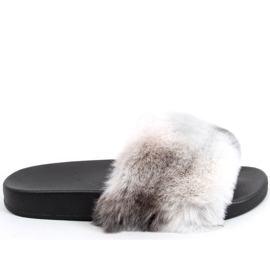 Pantofole in pelliccia ombre Emy Black nero grigio
