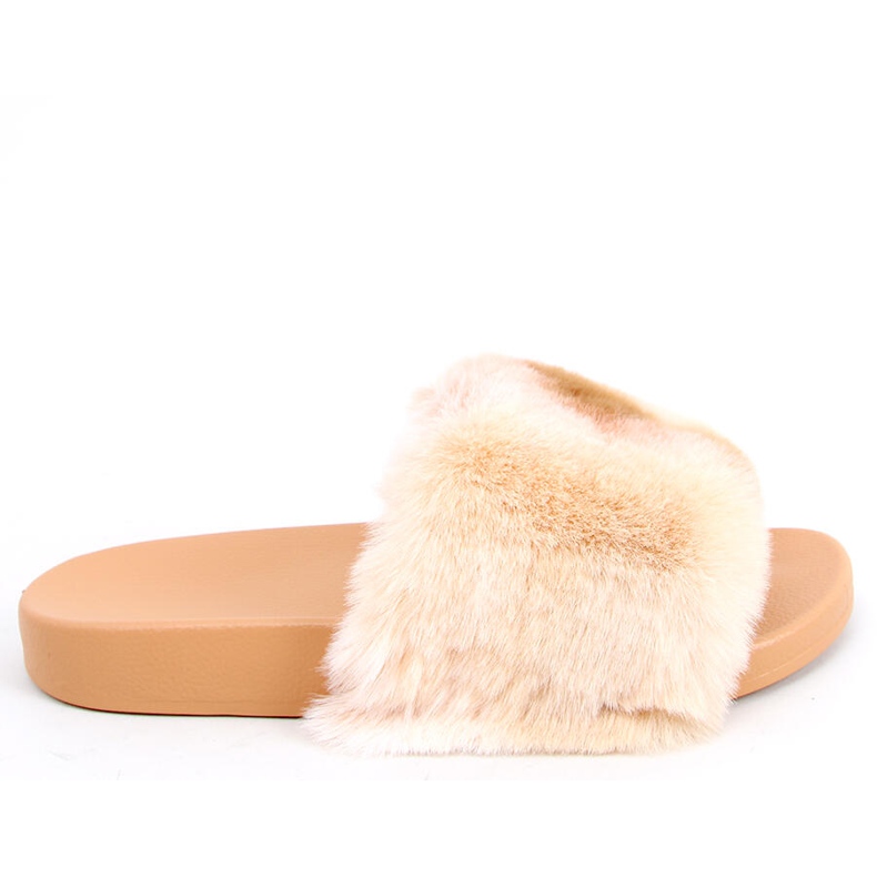 Pantofole Emy Camel in pelliccia ombre beige marrone