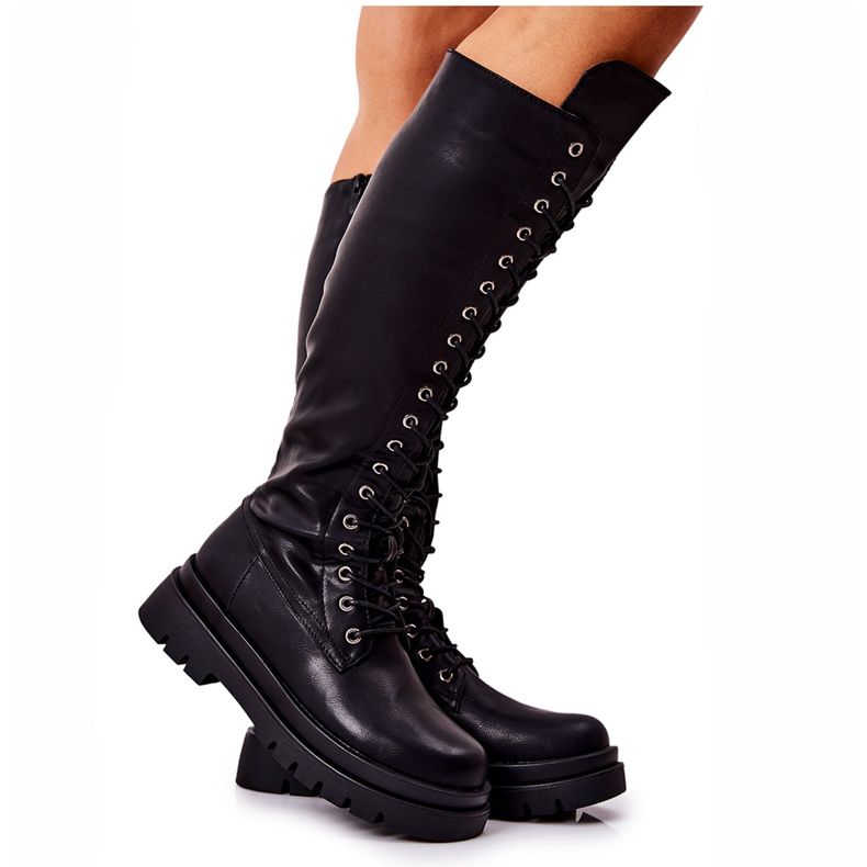 PG2 Stivali alti Kannies neri allacciati caldi nero