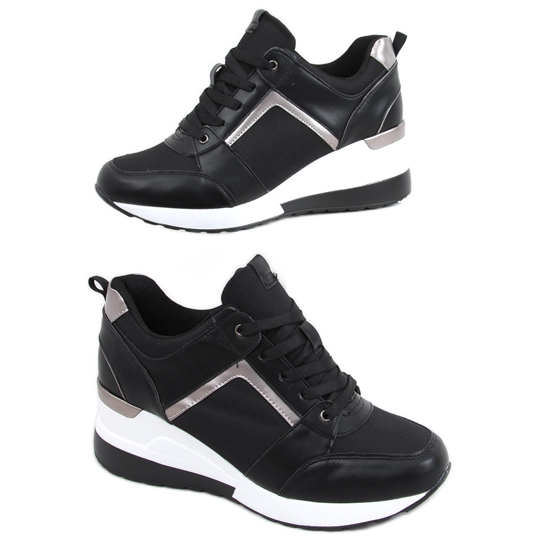 Wisto Sneakers nere con zeppa nero