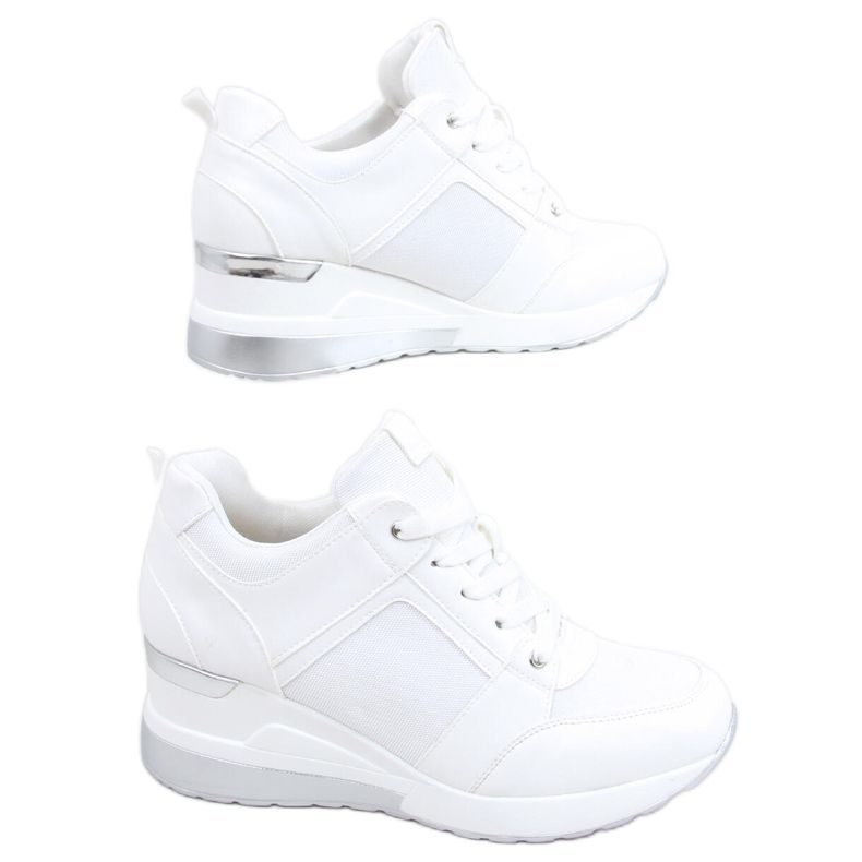 Wisto Sneakers bianche con zeppa bianca