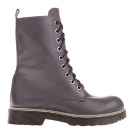 Marco Shoes Stivaletti alti, stivali legati su una suola traslucida grigio