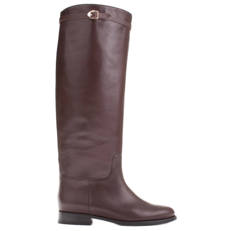 Marco Shoes Stivali in pelle per polpaccio largo marrone
