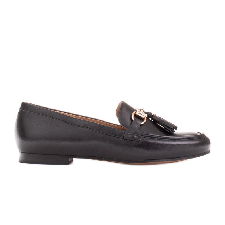 Marco Shoes Mocassini in pelle con frange nero