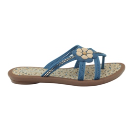 Rider Infradito, infradito per bambini con fiore acquatico, Grendha, blu