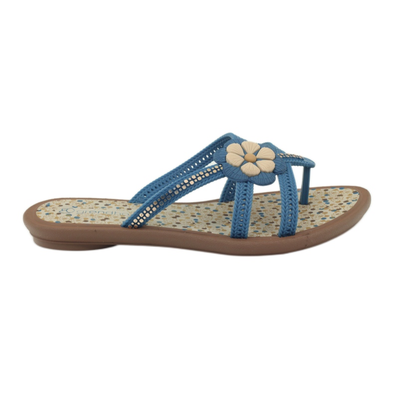 Rider Infradito, infradito per bambini con fiore acquatico, Grendha, blu