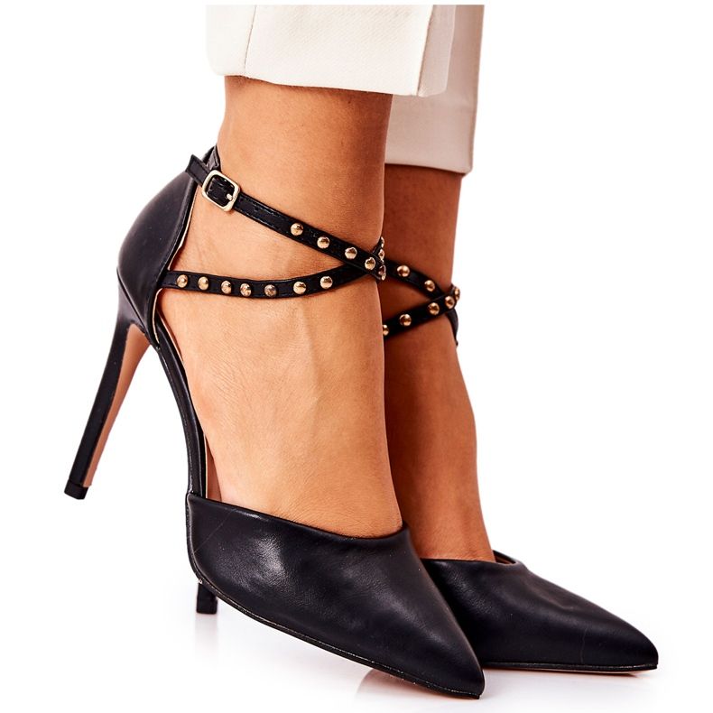 WS1 Stiletto a righe Jet neri Remmes nero