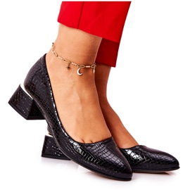 Lewski Shoes Décolleté in pelle di serpente Lewski 3118 Nero