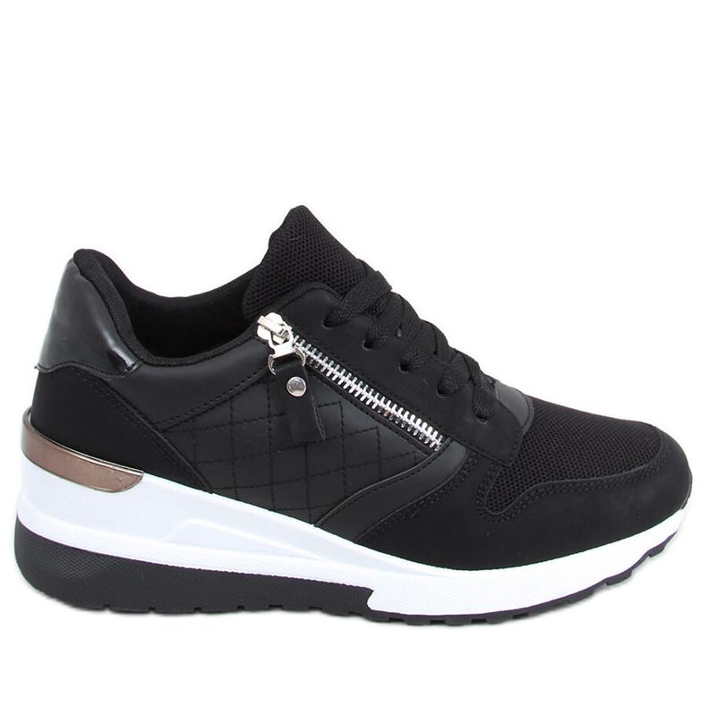 Karita Sneakers nere con zeppa nero