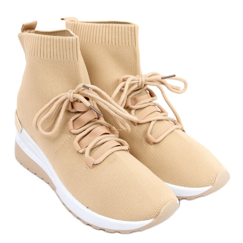 Scarpe da ginnastica Katrin Kaki con calzino beige
