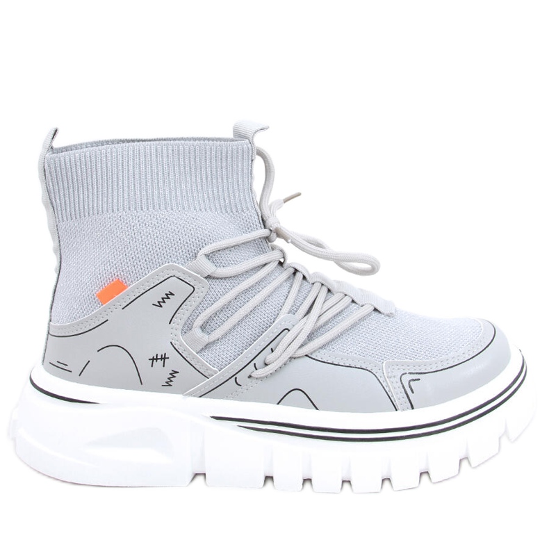 Scarpe sportive calzino Malin Grey grigio