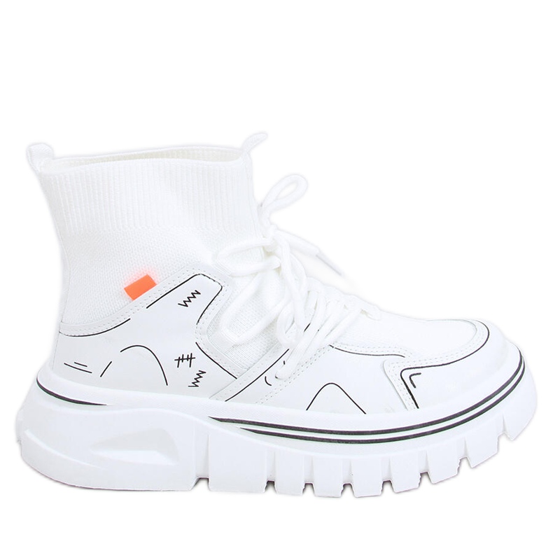 Scarpe sportive calzino bianco Malin bianca