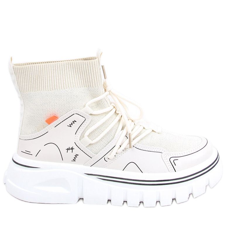 Scarpe sportive a calzino Malin Beige