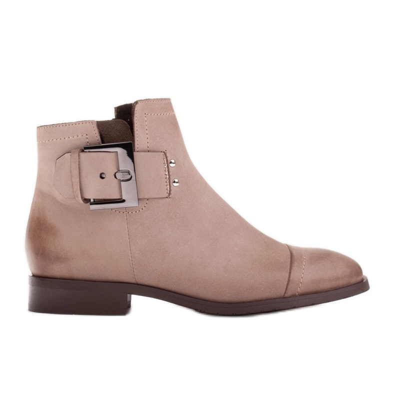 Marco Shoes Stivali con fibbia decorativa beige