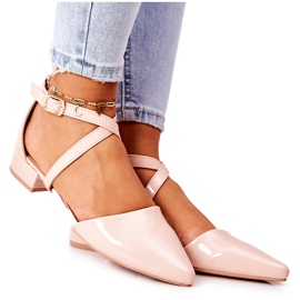 WS1 Décolleté In Vernice Con Tacco Basso Beige Giovanna
