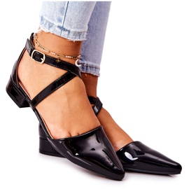 WS1 Décolleté con tacco basso Giovanna in vernice nera nero