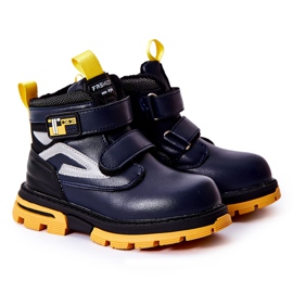 PJ2 Stivali Caldi Da Bambino Con Velcro Blu Navy Fruzio