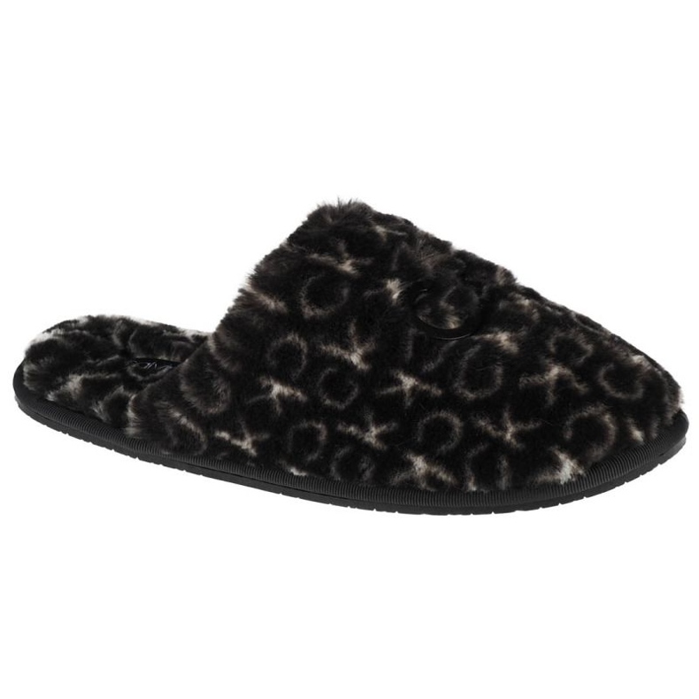 Pantofole Calvin Klein Slipper Mule Fur Mono HW0HW00536-0GK nero