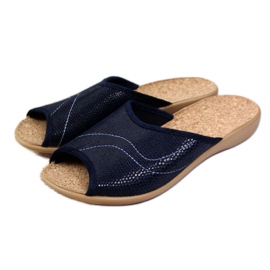 Pantofole da casa sughero Befado W BEF17F blu navy