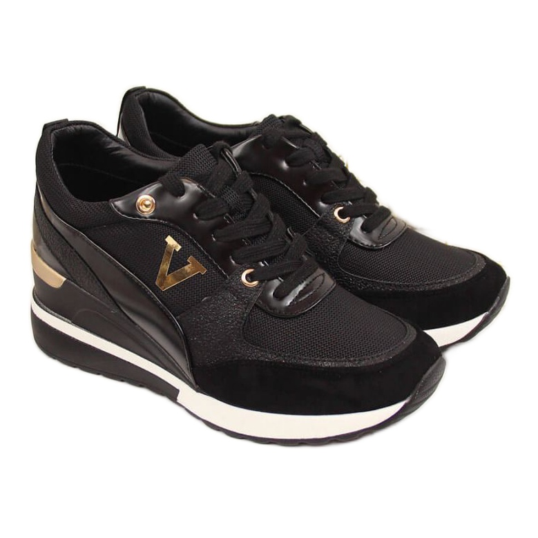 Sneakers con zeppa Potocki W WM747A nere nero d'oro