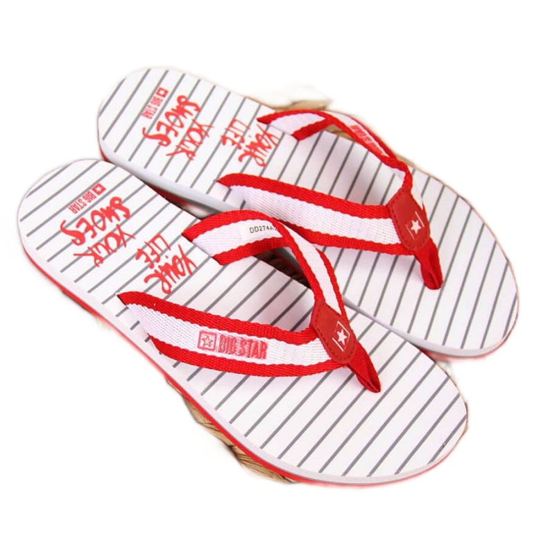 Big Star W DD274A249 infradito da spiaggia rosse bianca rosso