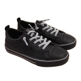 Sneakers basse con ecopelle Big Star Jr HH374038 nere bianca nero