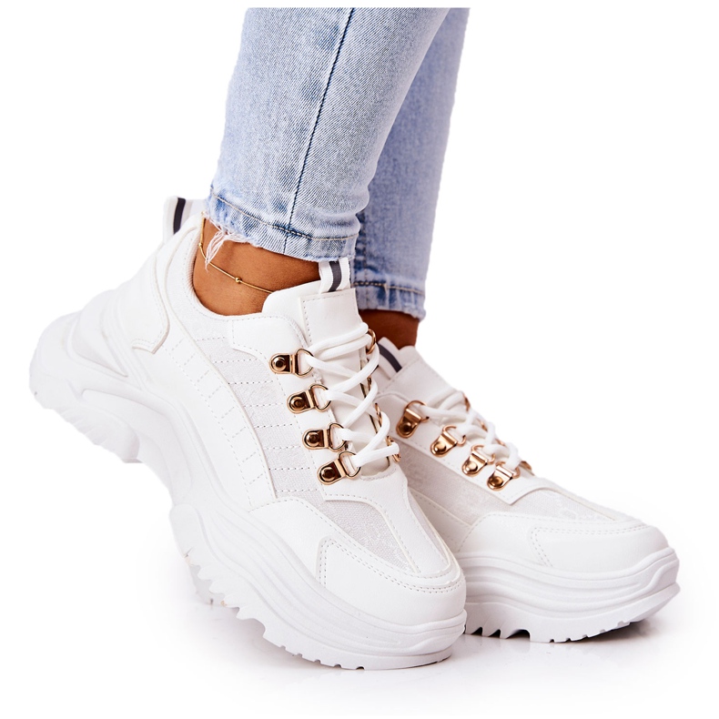 PM1 Scarpe sportive sulla piattaforma Flynn bianca
