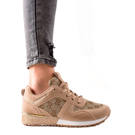 Evento Sneakers Alla Moda Con Glitter beige marrone