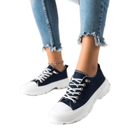 Sabatina Sneakers alla moda sulla piattaforma blu