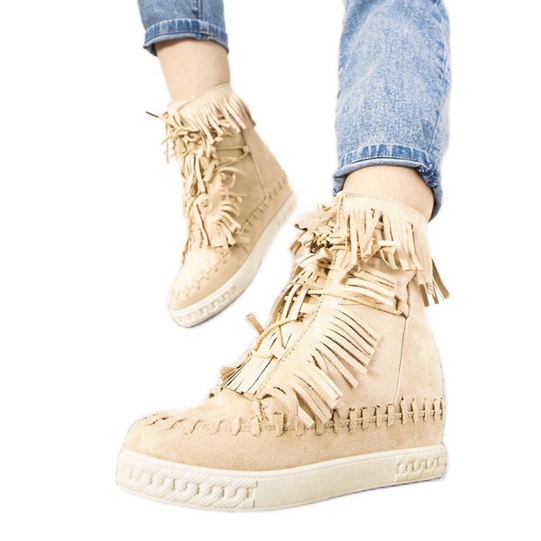Sneakers con zeppa Dias beige