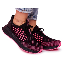 Scarpe Sportive Donna Sneakers Big Star Nero Fucsia FF274964 rosa