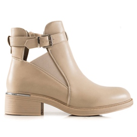 Marquiz Stivaletti Beige Con Un Taglio