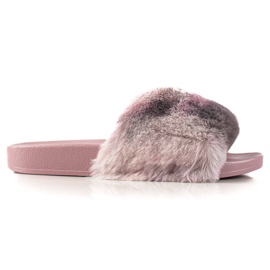 TRENDI Pantofole Con Pelliccia rosa grigio