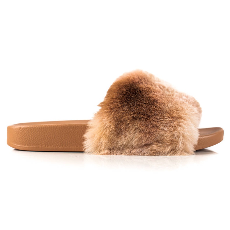 TRENDI Pantofole Con Pelliccia beige marrone
