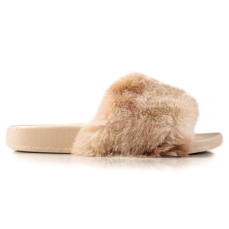 TRENDI Pantofole Con Pelliccia beige marrone
