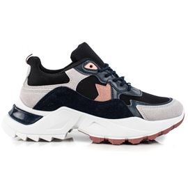 Sweet Shoes Scarpe da ginnastica alla moda beige nero rosa