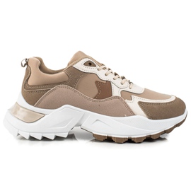 Sweet Shoes Scarpe da ginnastica alla moda beige marrone